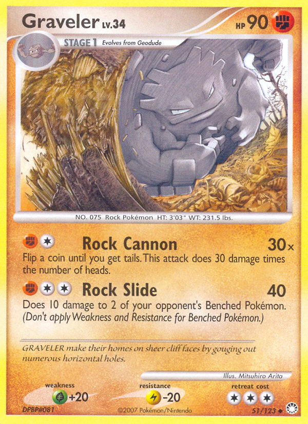 Graveler (51/123) [Diamond & Pearl: Mysterious Treasures] | Good Games Morley