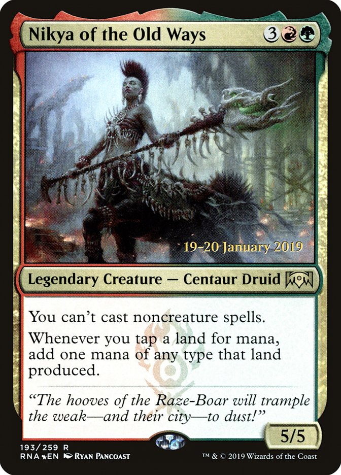 Nikya of the Old Ways [Ravnica Allegiance Prerelease Promos] | Good Games Morley