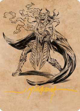 Livaan, Cultist of Tiamat Art Card (Gold-Stamped Signature) [Commander Legends: Battle for Baldur's Gate Art Series] | Good Games Morley