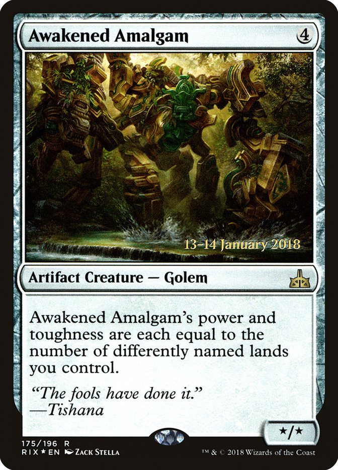 Awakened Amalgam [Rivals of Ixalan Prerelease Promos] | Good Games Morley