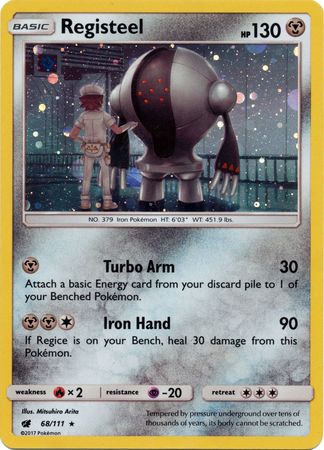 Registeel (68/111) (Cosmos Holo) [Sun & Moon: Crimson Invasion] | Good Games Morley