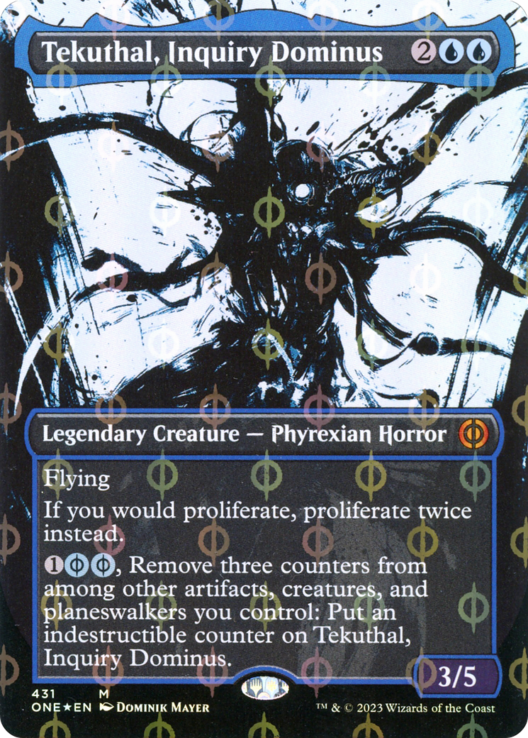 Tekuthal, Inquiry Dominus (Borderless Ichor Step-and-Compleat Foil) [Phyrexia: All Will Be One] | Good Games Morley