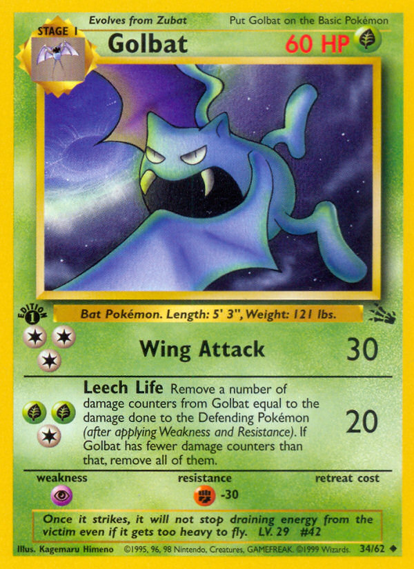 Golbat (34/62) [Fossil 1st Edition] | Good Games Morley
