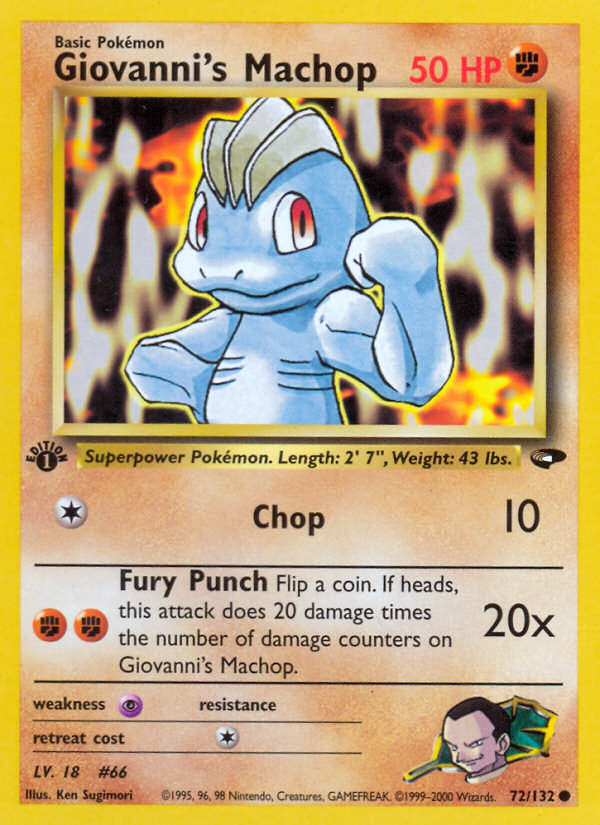 Giovanni's Machop (72/132) [Gym Challenge 1st Edition] | Good Games Morley
