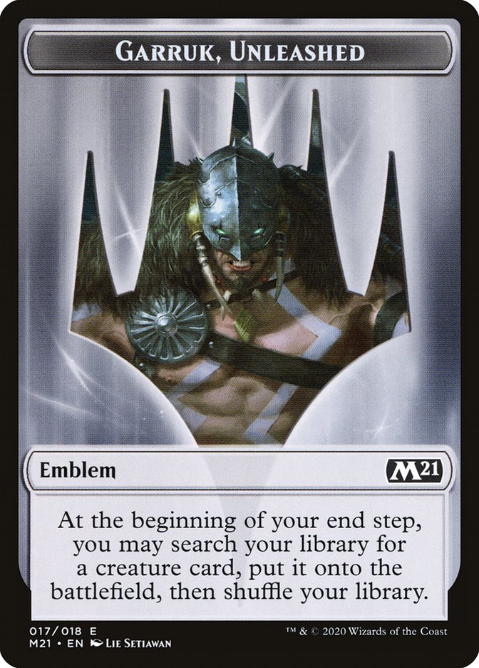 Garruk, Unleashed Emblem [Core Set 2021 Tokens] | Good Games Morley