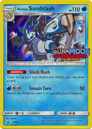 Alolan Sandslash (SM18) (Staff Prerelease Promo) [Sun & Moon: Black Star Promos] | Good Games Morley