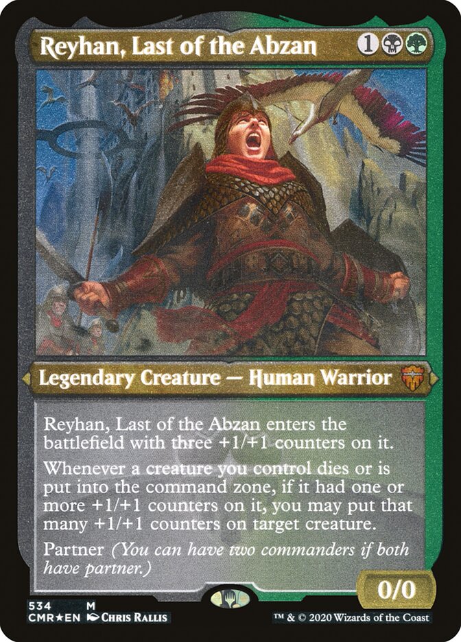 Reyhan, Last of the Abzan (Etched) [Commander Legends] | Good Games Morley