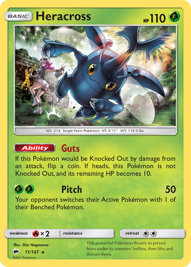 Heracross (11/147) [Sun & Moon: Burning Shadows] | Good Games Morley