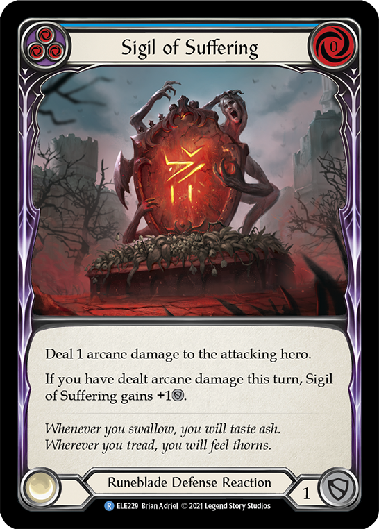 Sigil of Suffering (Blue) [ELE229] (Tales of Aria)  1st Edition Rainbow Foil | Good Games Morley