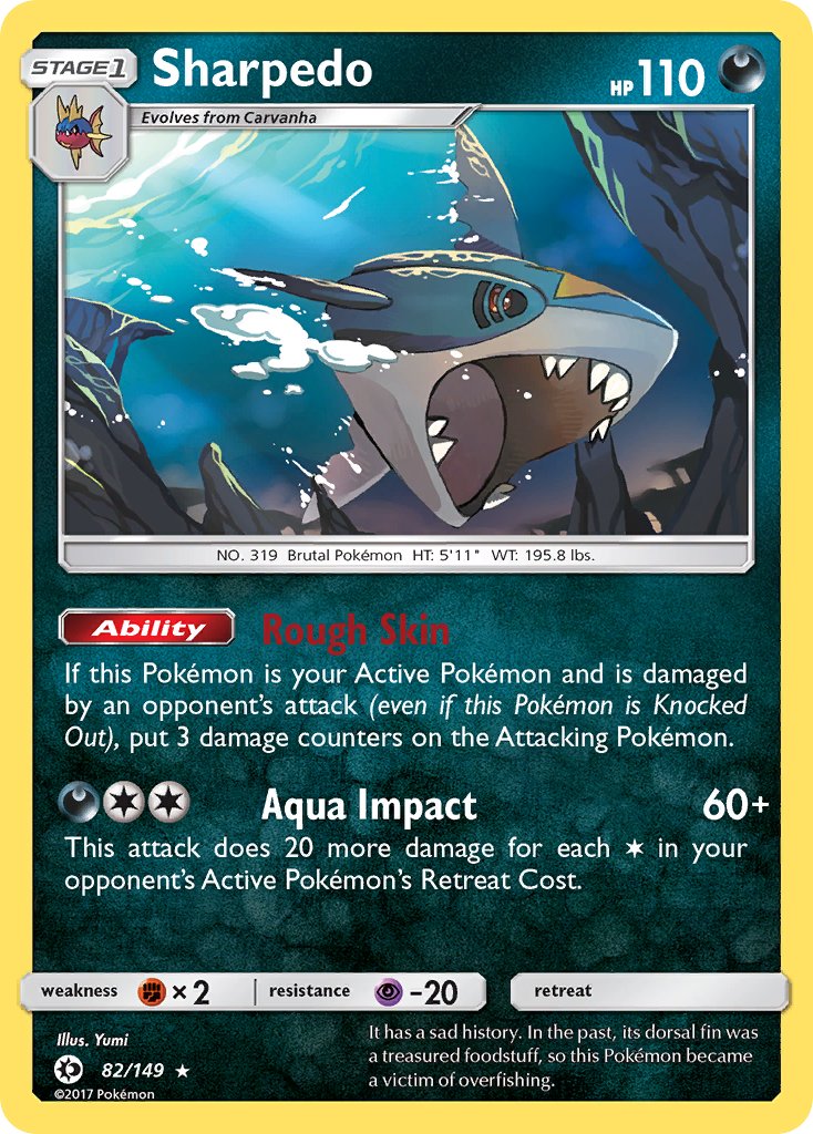Sharpedo (82/149) (Cosmos Holo) (Blister Exclusive) [Sun & Moon: Base Set] | Good Games Morley