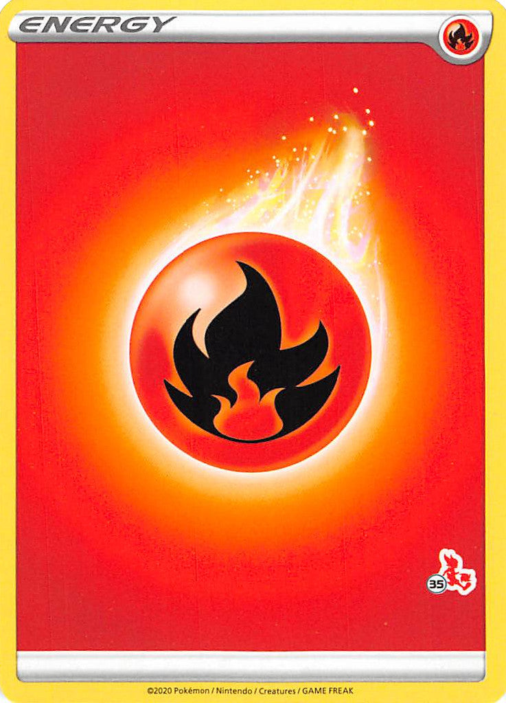 Fire Energy (Cinderace Stamp #35) [Battle Academy 2022] | Good Games Morley
