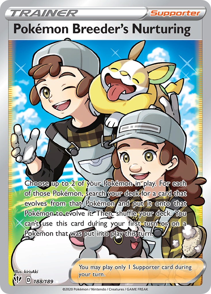 Pokemon Breeder's Nurturing (188/189) [Sword & Shield: Darkness Ablaze] | Good Games Morley
