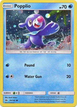 Popplio (39/149) (Cosmos Holo) [Sun & Moon: Base Set] | Good Games Morley
