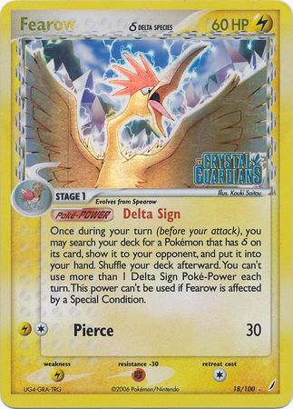 Fearow (18/100) (Delta Species) (Stamped) [EX: Crystal Guardians] | Good Games Morley