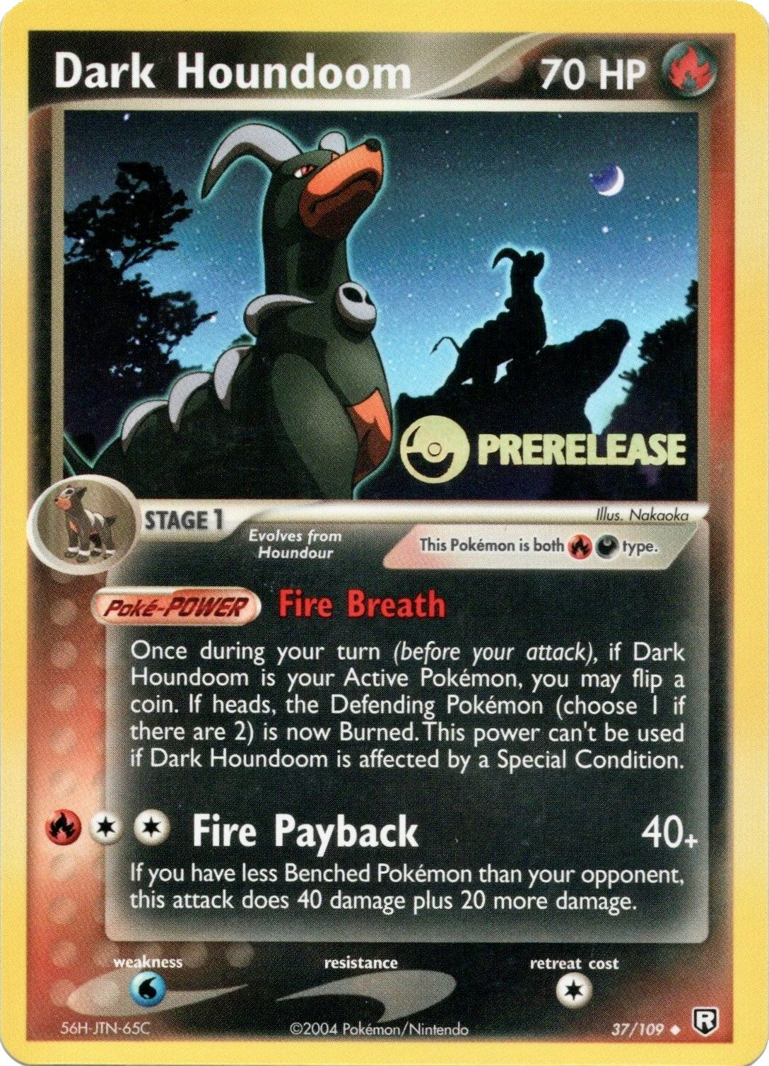 Dark Houndoom (37/109) (Prerelease Promo) [EX: Team Rocket Returns] | Good Games Morley