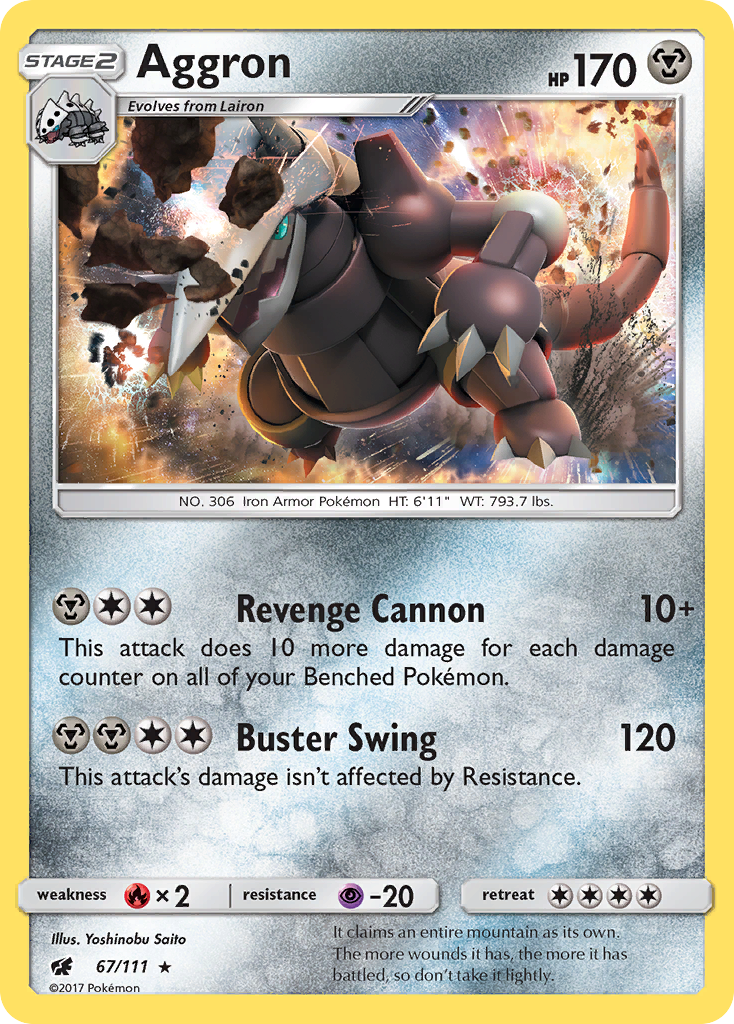 Aggron (67/111) [Sun & Moon: Crimson Invasion] | Good Games Morley