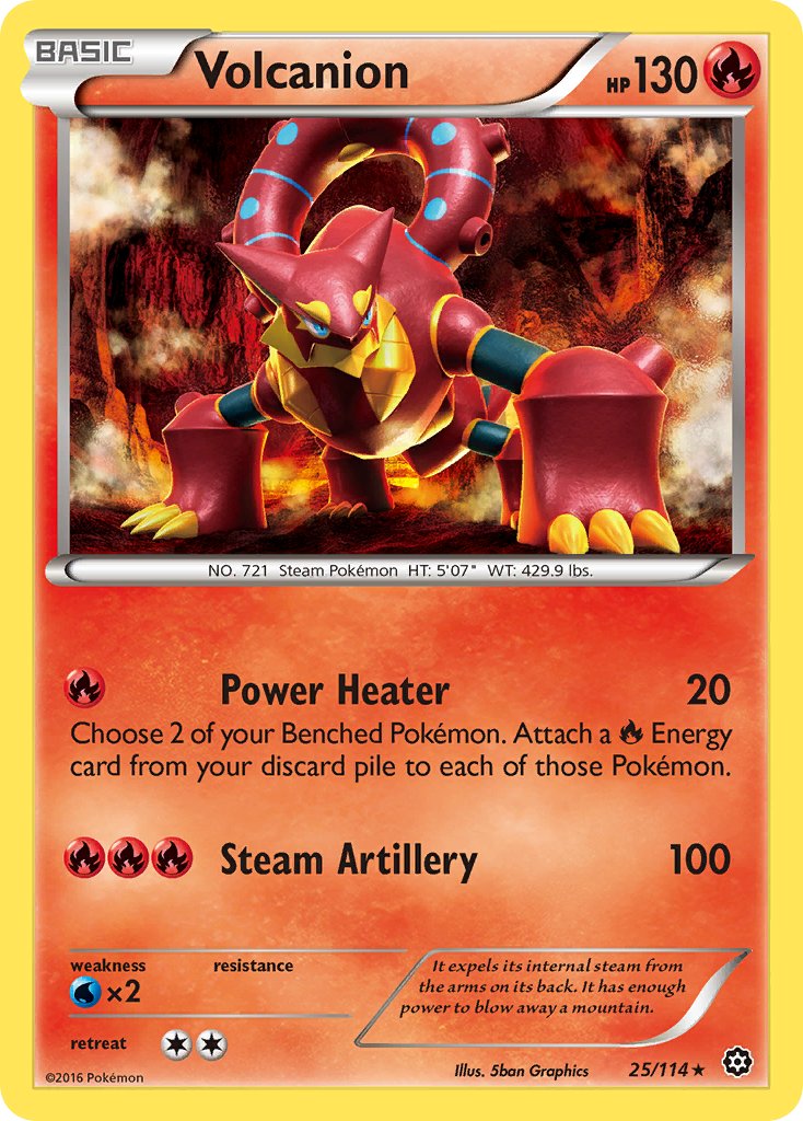 Volcanion (25/114) (Cracked Ice Holo) (Theme Deck Exclusive) [XY: Steam Siege] | Good Games Morley