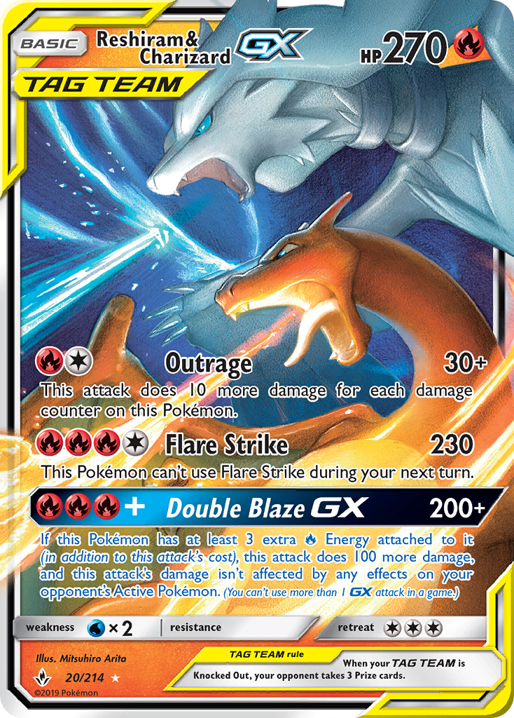 Reshiram & Charizard GX (20/214) [Sun & Moon: Unbroken Bonds] | Good Games Morley