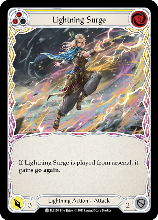 Lightning Surge (Yellow) [ELE190] (Tales of Aria)  1st Edition Rainbow Foil | Good Games Morley