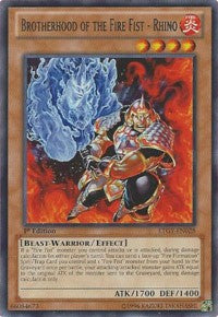 Brotherhood of the Fire Fist - Rhino [LTGY-EN028] Rare | Good Games Morley