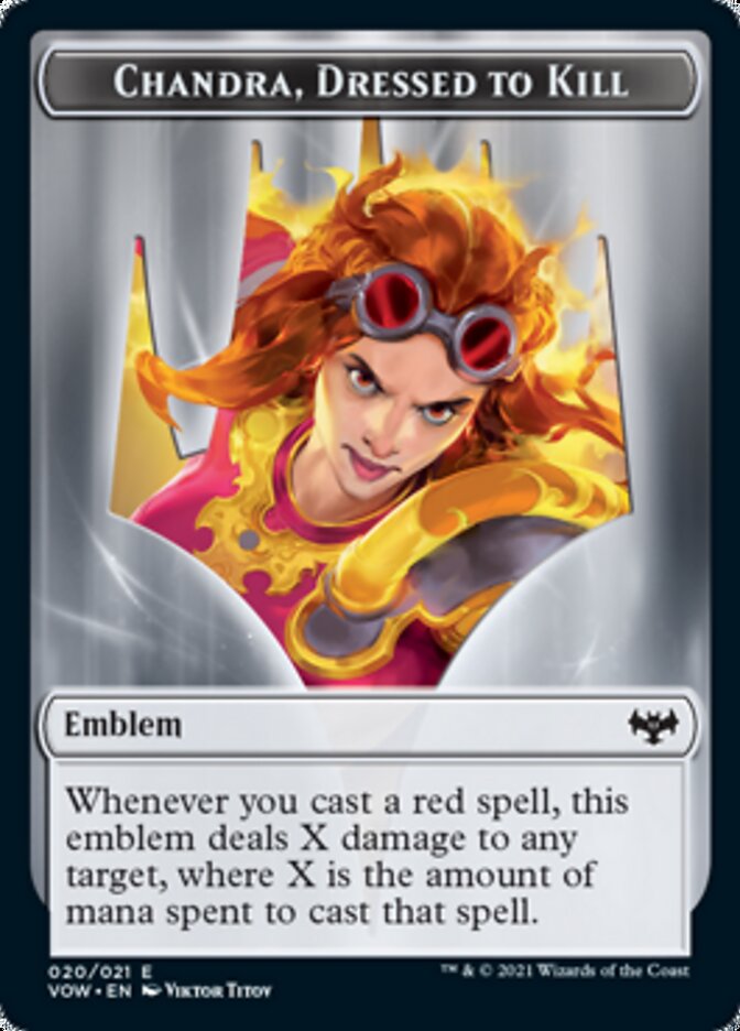 Chandra, Dressed to Kill Emblem [Innistrad: Crimson Vow Tokens] | Good Games Morley