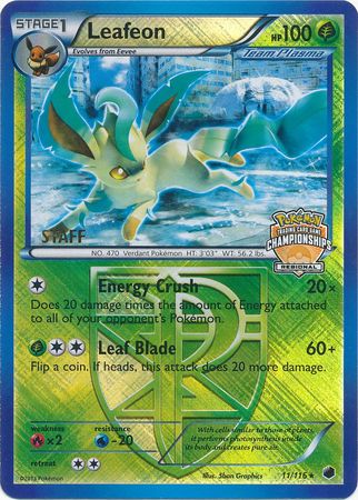 Leafeon (11/116) (Regional Championship Promo Staff) [Black & White: Plasma Freeze] | Good Games Morley