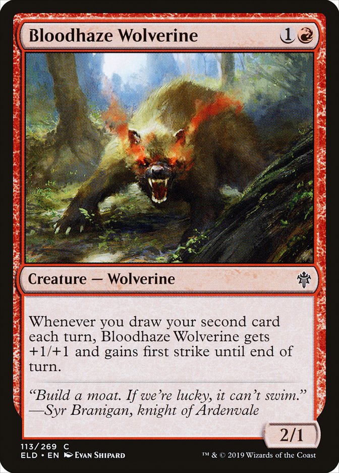 Bloodhaze Wolverine [Throne of Eldraine] | Good Games Morley
