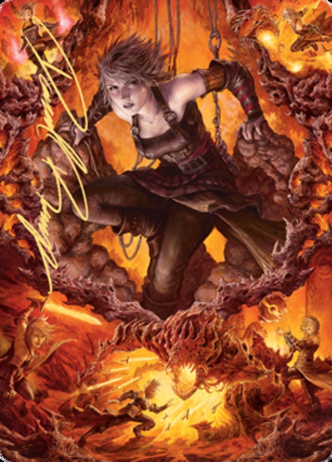 Nahiri, Heir of the Ancients 2 Art Card (Gold-Stamped Signature) [Zendikar Rising Art Series] | Good Games Morley