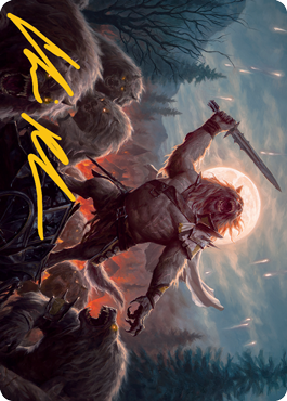 Tovolar, the Midnight Scourge 1 Art Card (Gold-Stamped Signature) [Innistrad: Midnight Hunt Art Series] | Good Games Morley