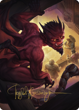 Nefarious Imp Art Card (Gold-Stamped Signature) [Commander Legends: Battle for Baldur's Gate Art Series] | Good Games Morley