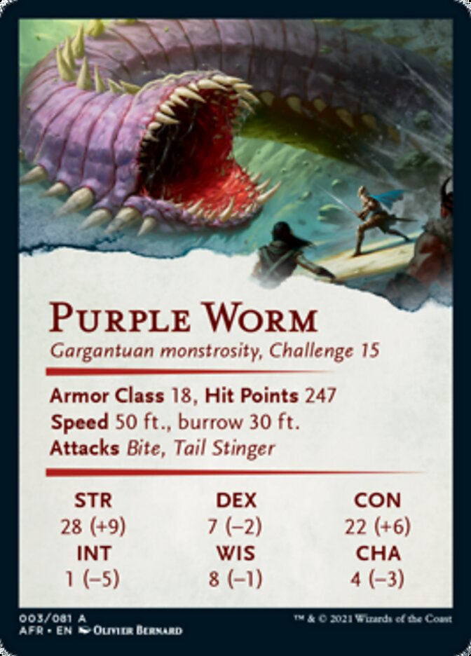 Purple Worm Art Card [Dungeons & Dragons: Adventures in the Forgotten Realms Art Series] | Good Games Morley