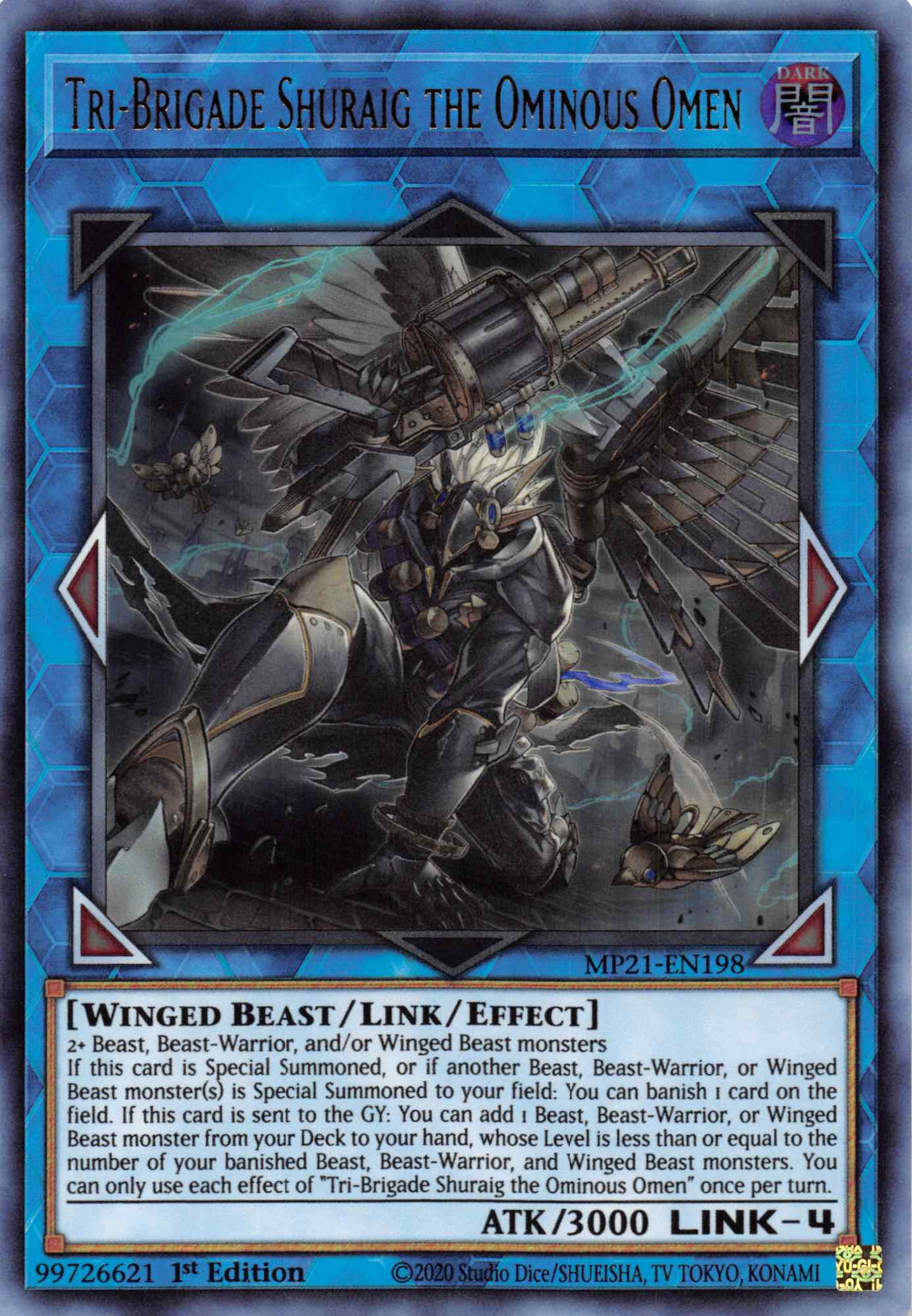 Tri-Brigade Shuraig the Ominous Omen [MP21-EN198] Ultra Rare | Good Games Morley