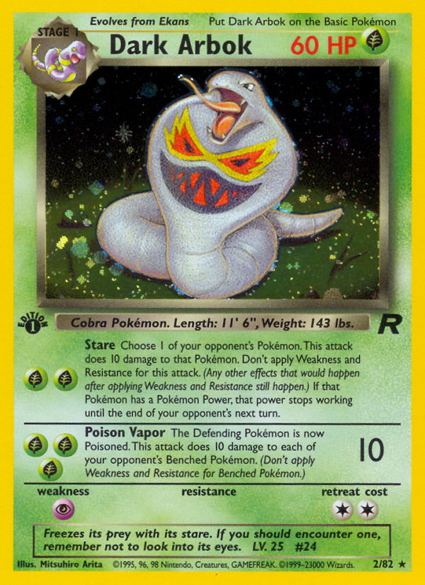 Dark Arbok (2/82) [Team Rocket 1st Edition] | Good Games Morley