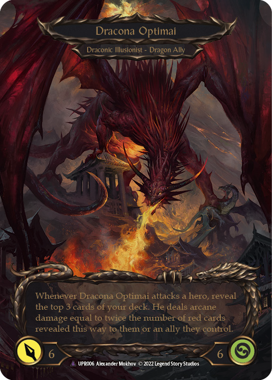 Invoke Dracona Optimai // Dracona Optimai (Marvel) [UPR006] (Uprising)  Cold Foil | Good Games Morley