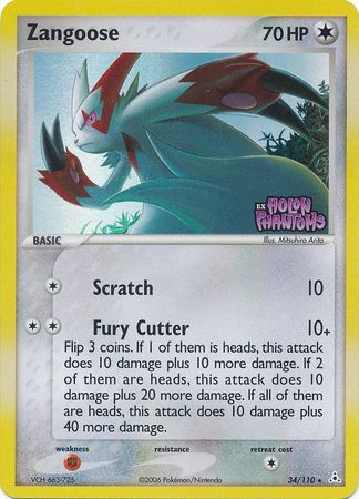 Zangoose (34/110) (Stamped) [EX: Holon Phantoms] | Good Games Morley