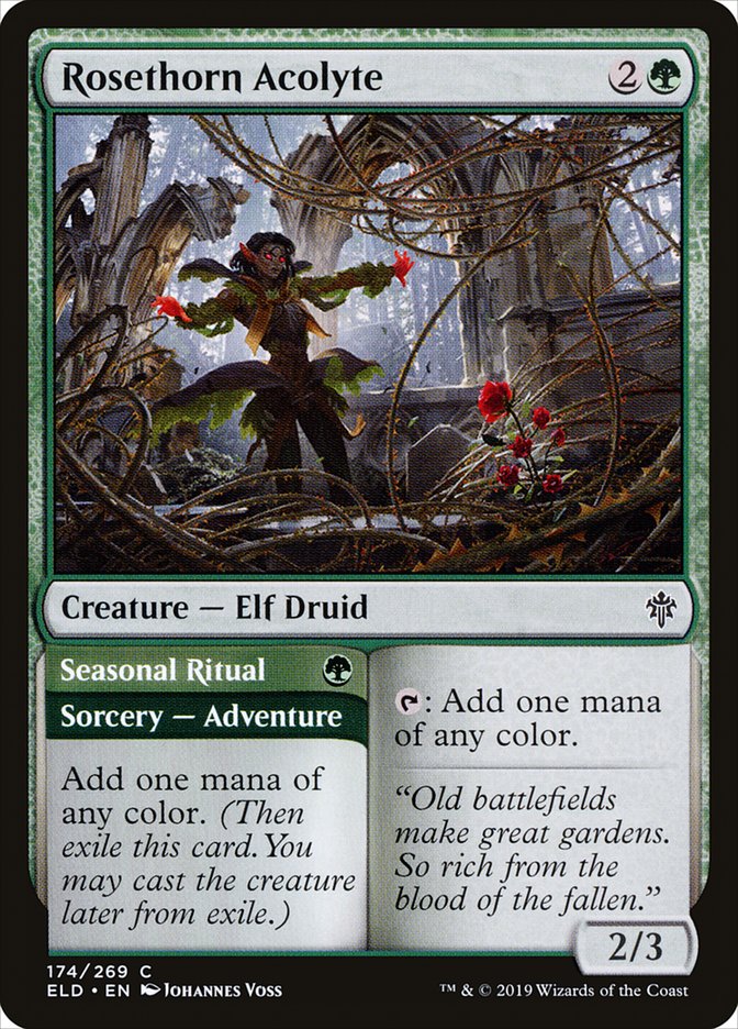 Rosethorn Acolyte // Seasonal Ritual [Throne of Eldraine] | Good Games Morley
