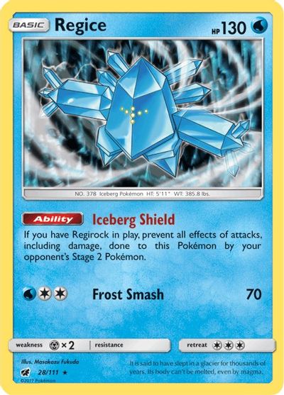 Regice (28/111) [Sun & Moon: Crimson Invasion] | Good Games Morley