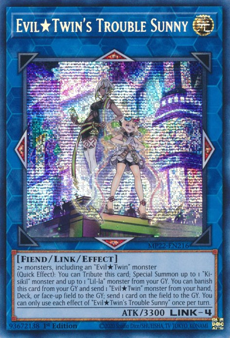 Evil Twin's Trouble Sunny [MP22-EN216] Prismatic Secret Rare | Good Games Morley