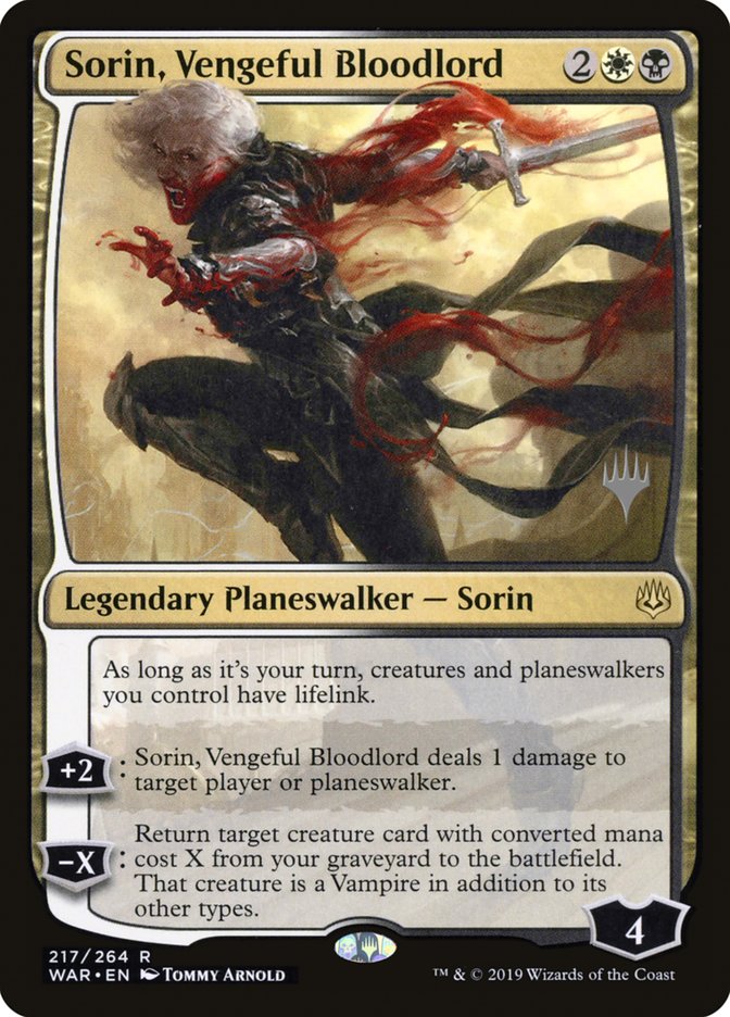 Sorin, Vengeful Bloodlord (Promo Pack) [War of the Spark Promos] | Good Games Morley