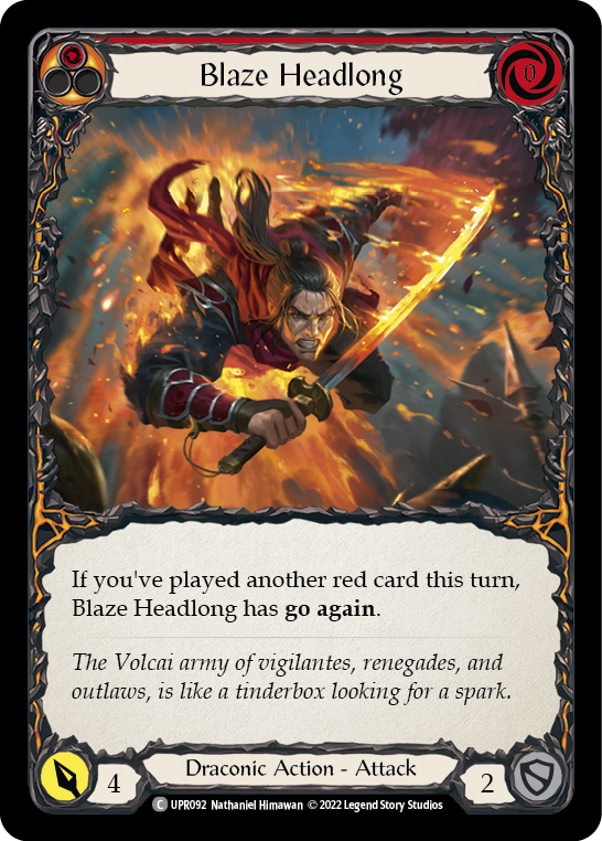 Blaze Headlong [UPR092] (Uprising)  Rainbow Foil | Good Games Morley