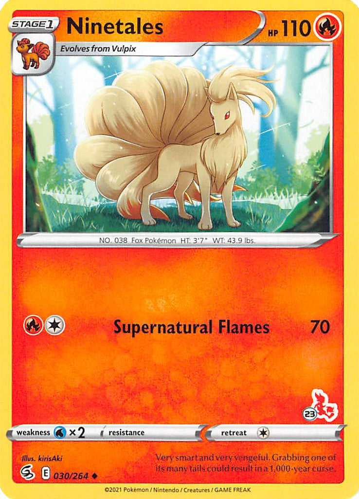 Ninetales (30/264) (Cinderace Stamp #23) [Battle Academy 2022] | Good Games Morley