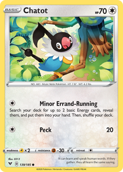 Chatot (139/185) [Sword & Shield: Vivid Voltage] | Good Games Morley