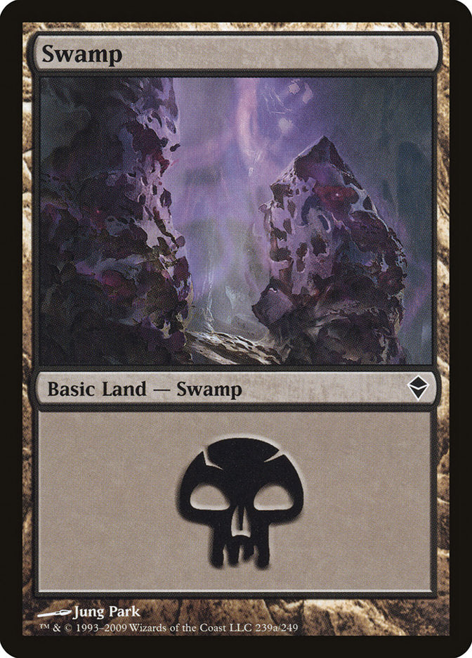 Swamp (239a) [Zendikar] | Good Games Morley