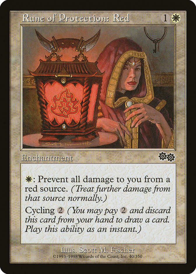 Rune of Protection: Red [Urza's Saga] | Good Games Morley