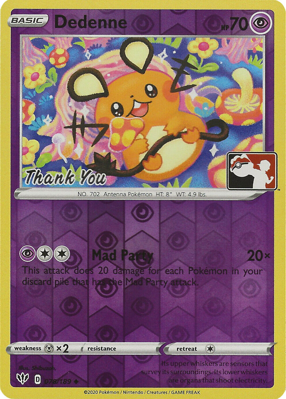 Dedenne (078/189) (Thank You Promo) [Sword & Shield: Darkness Ablaze] | Good Games Morley