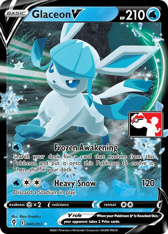 Glaceon V (040/203) [Prize Pack Series One] | Good Games Morley