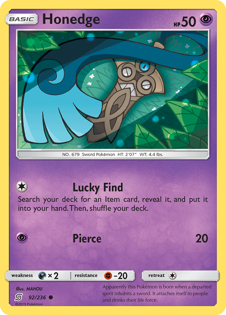 Honedge (92/236) [Sun & Moon: Unified Minds] | Good Games Morley