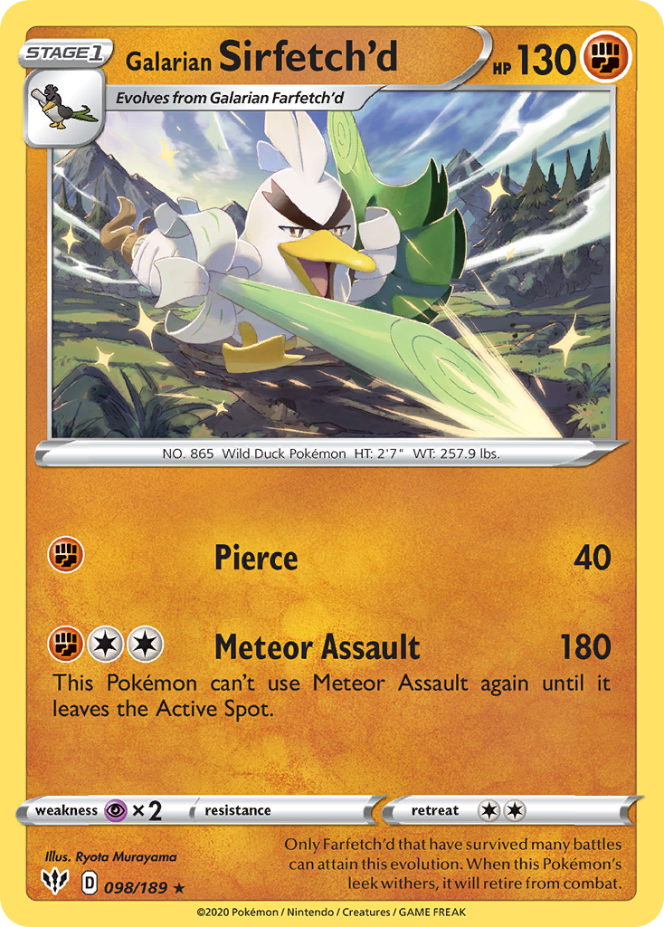 Galarian Sirfetch'd (098/189) [Sword & Shield: Darkness Ablaze] | Good Games Morley