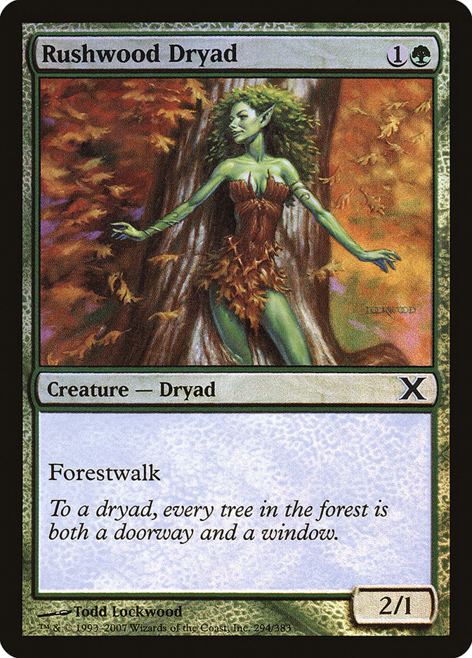 Rushwood Dryad (Premium Foil) [Tenth Edition] | Good Games Morley