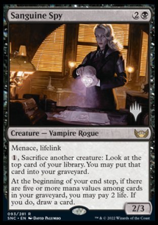 Sanguine Spy (Promo Pack) [Streets of New Capenna Promos] | Good Games Morley